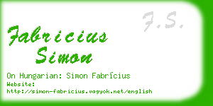 fabricius simon business card